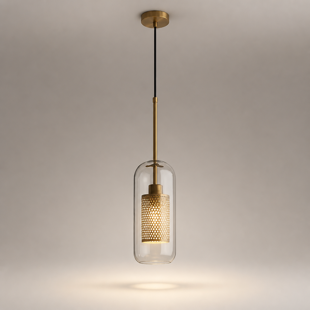Modern LED Pendant Lamps Nordic Glass Ball Bedroom Decoration Indoor Kitchen Suspension Luminaire Lighting Living Dining Lights A 12CM Bronze — photo produit fond gris