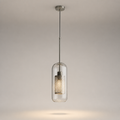 Modern LED Pendant Lamps Nordic Glass Ball Bedroom Decoration Indoor Kitchen Suspension Luminaire Lighting Living Dining Lights A 12CM chrome — photo produit fond gris