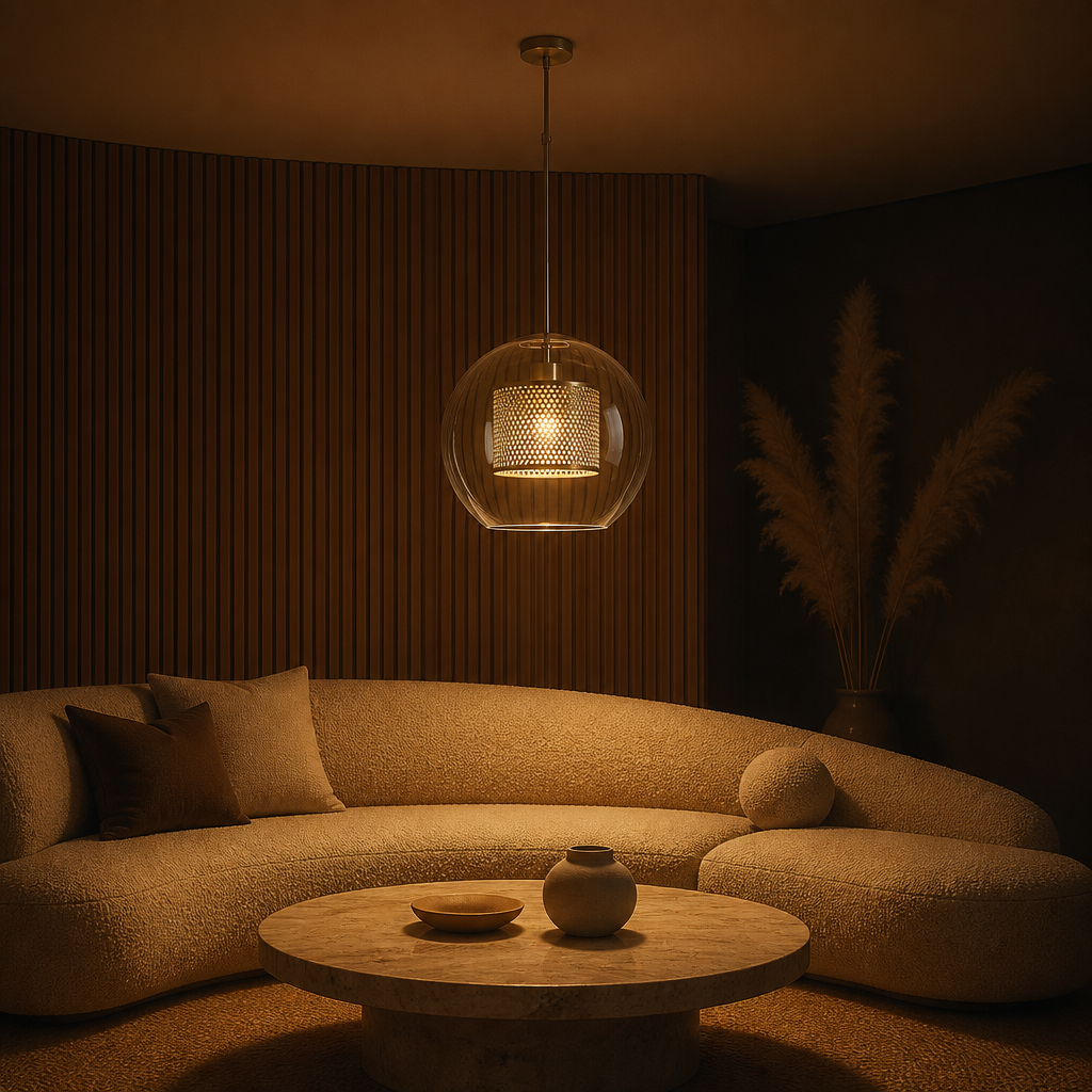 Modern LED Pendant Lamps Nordic Glass Ball Bedroom Decoration Indoor Kitchen Suspension Luminaire Lighting Living Dining Lights B 24CM chrome — ambiance soir salon scandinave