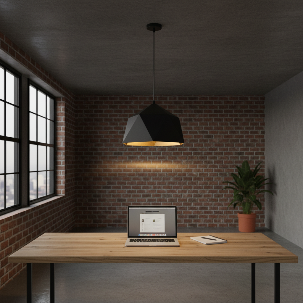 Modern Simple Ceiling Chandeliers Iron E27 Pendant Lamps for Kitchen Bedroom Restaurant Home Black Single Head Chandelier — mise en situation bureau home office