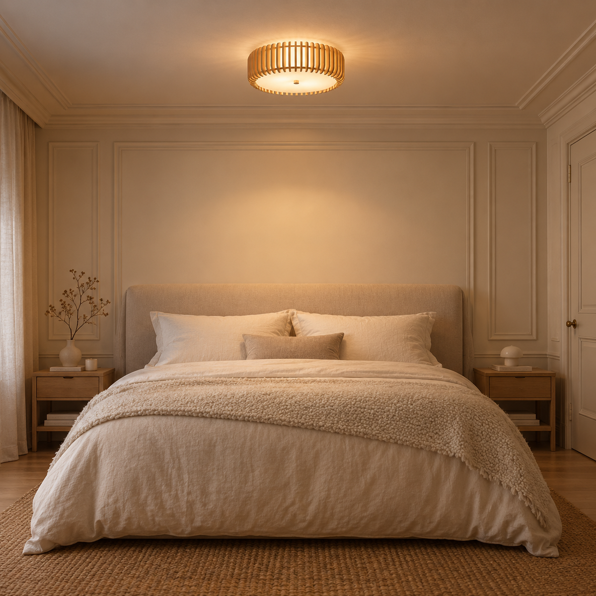 Plafonnier Japonais 36cm — mise en situation chambre