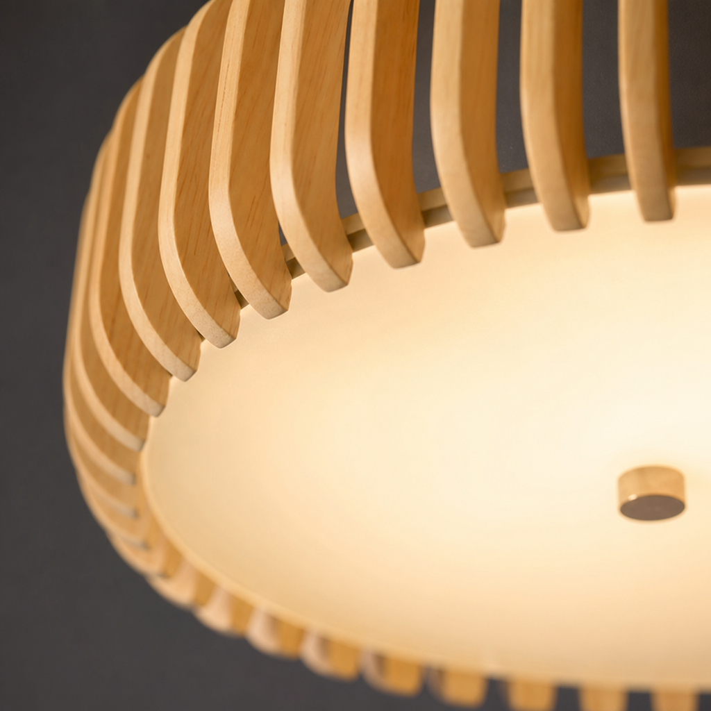 Plafonnier Japonais 36cm — gros plan détail matière