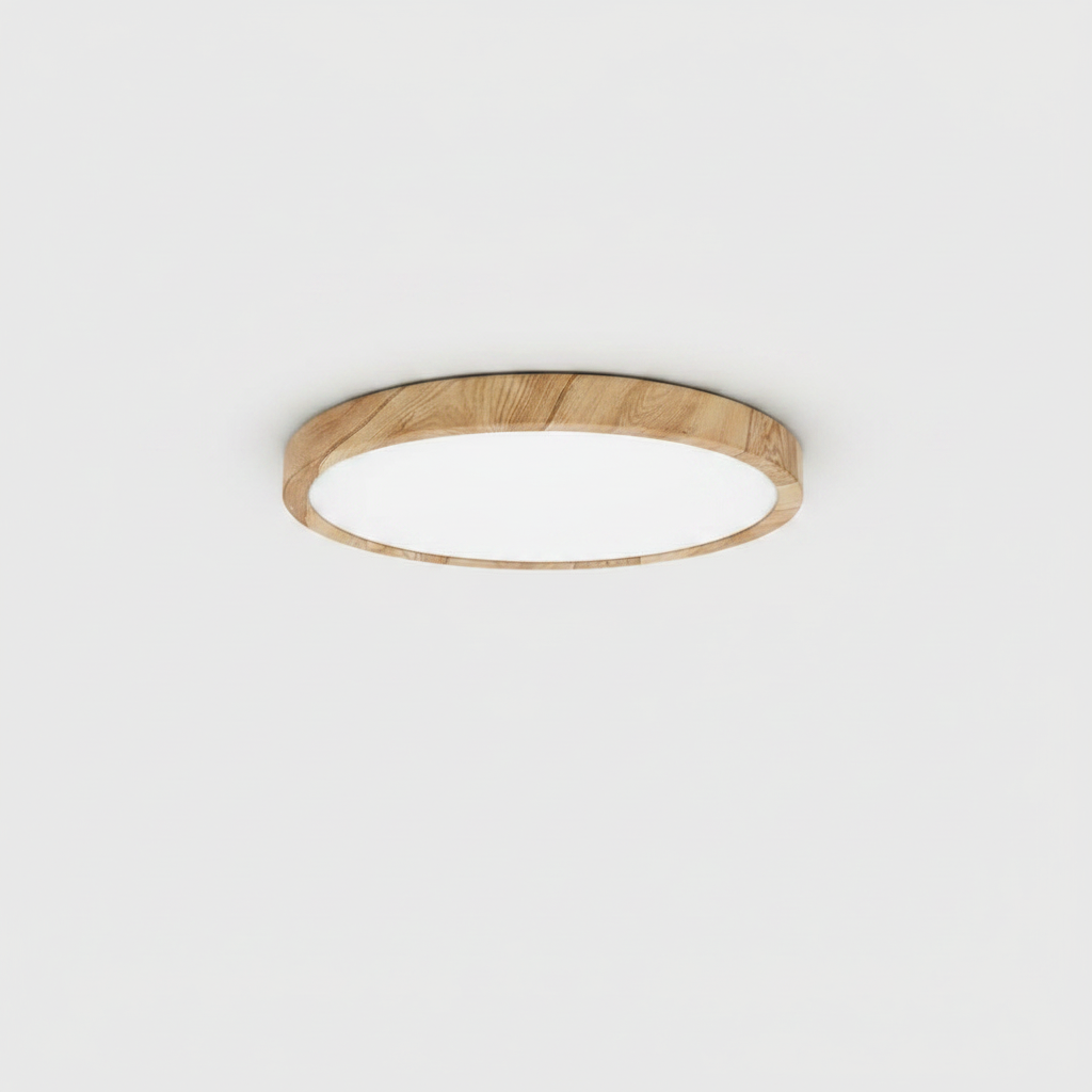 Plafonnier LED Bois 30cm — photo produit fond gris