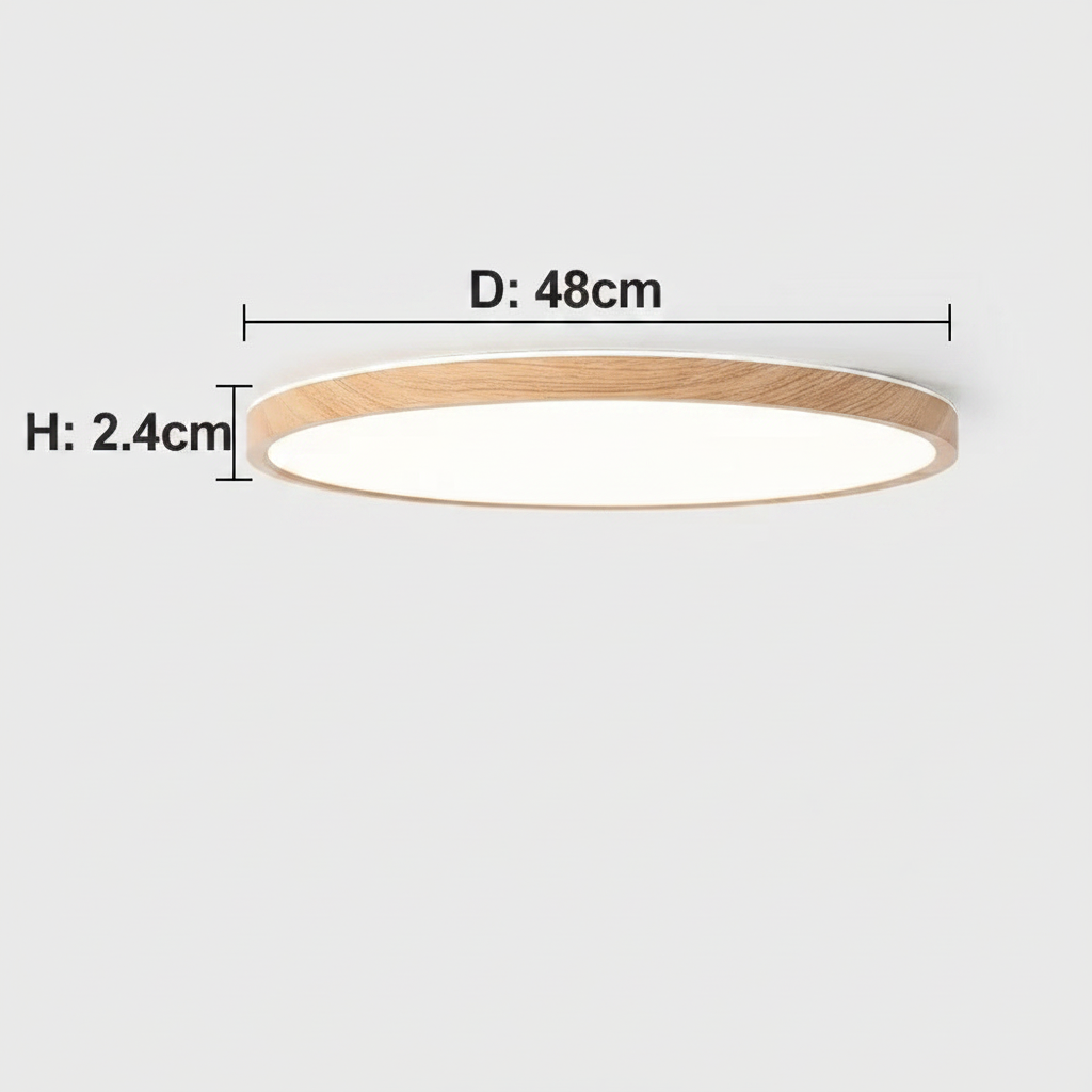 Plafonnier LED Bois 48cm — photo produit fond gris