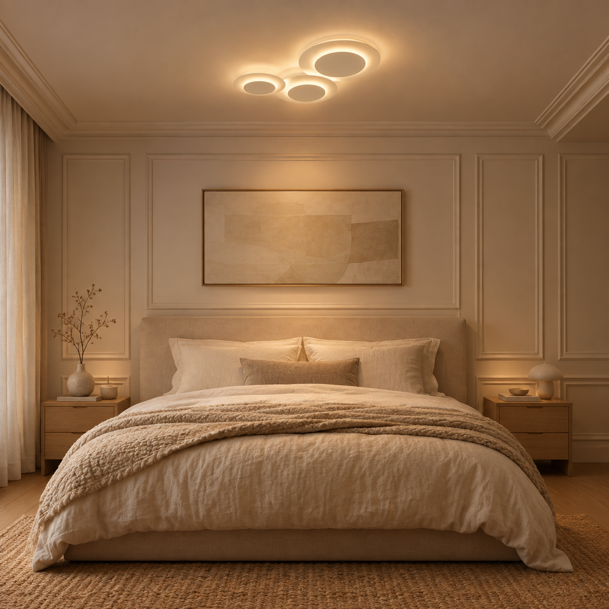 Plafonnier Moderne A — mise en situation chambre