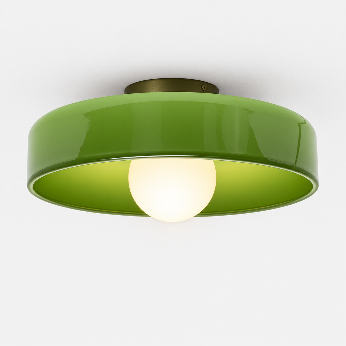 Plafonnier Rétro Vert — photo produit fond gris