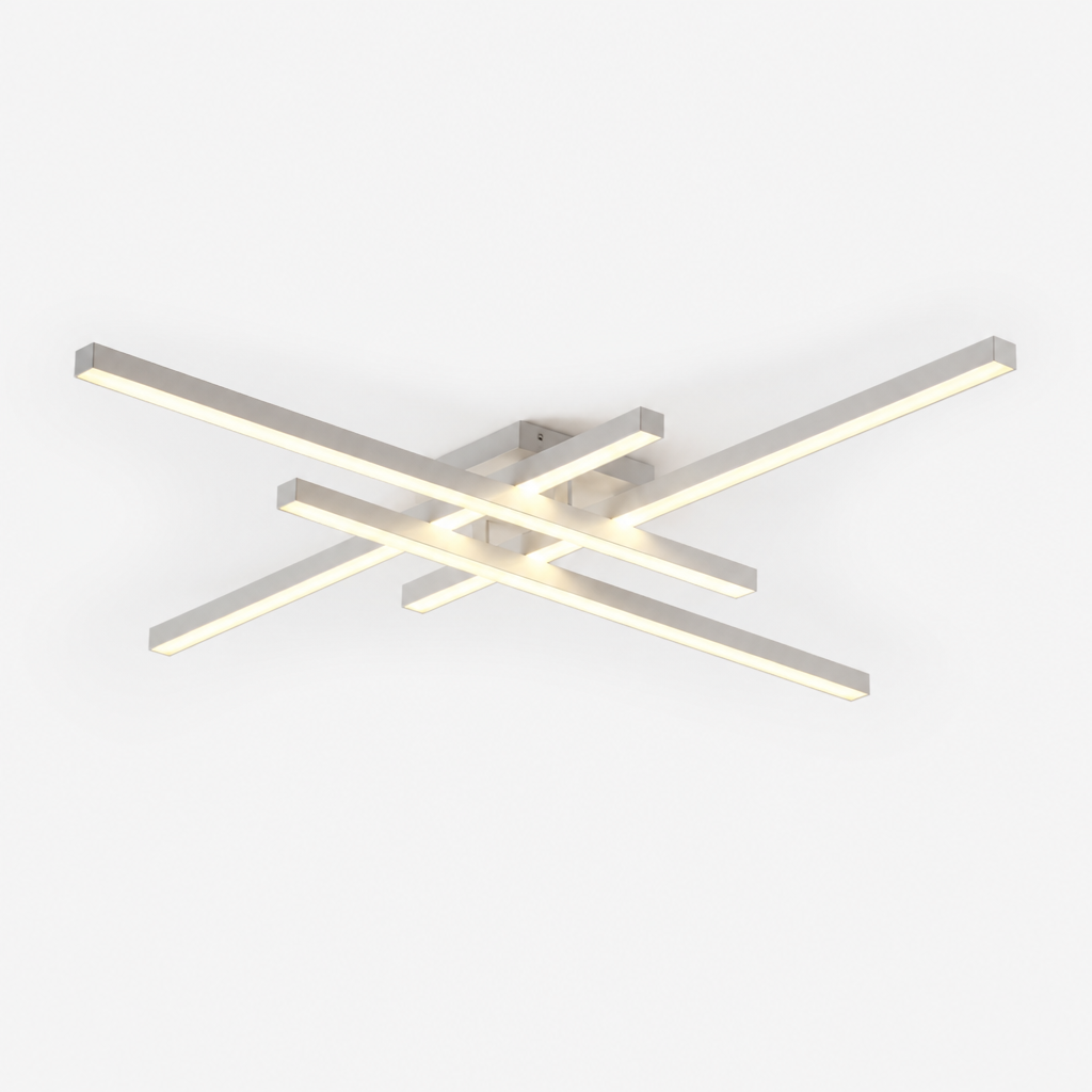 Plafonnier Salon LED Blanc 60cm — photo produit fond gris