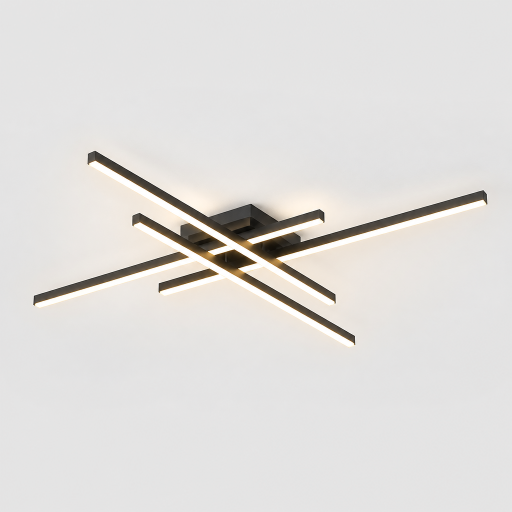 Plafonnier Salon LED Noir 60cm — photo produit fond gris