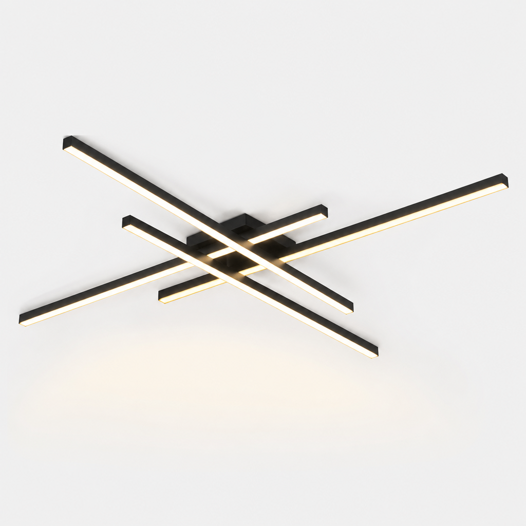 Plafonnier Salon LED Noir 75cm — photo produit fond gris