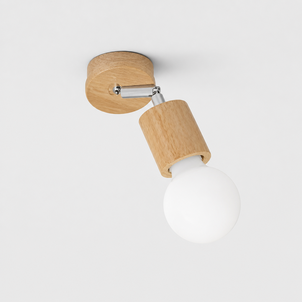 Plafonnier Spot Bois Rotatif Nordic A — photo produit fond gris