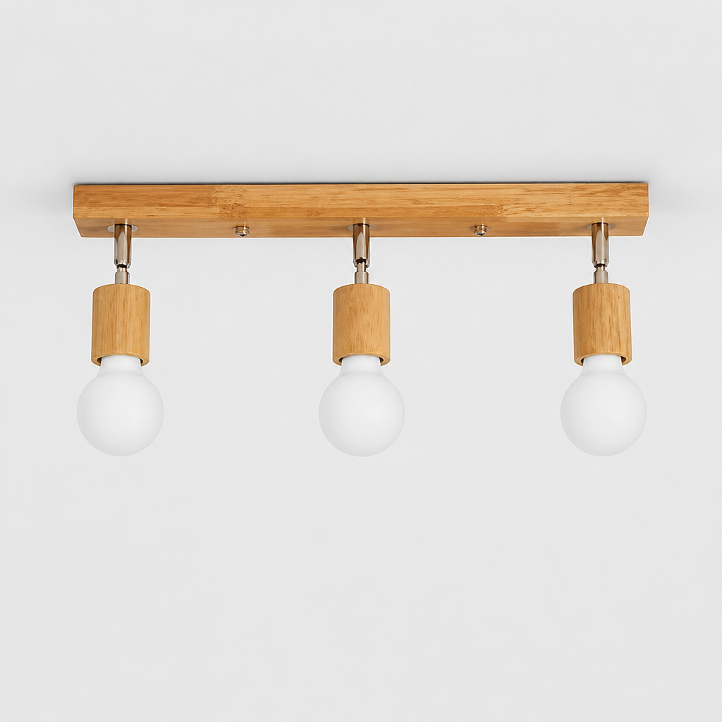 Plafonnier Spot Bois Rotatif Nordic C — photo produit fond gris