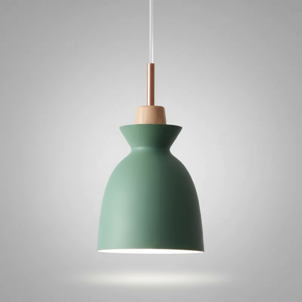 Suspension Bois et Métal — photo produit fond gris