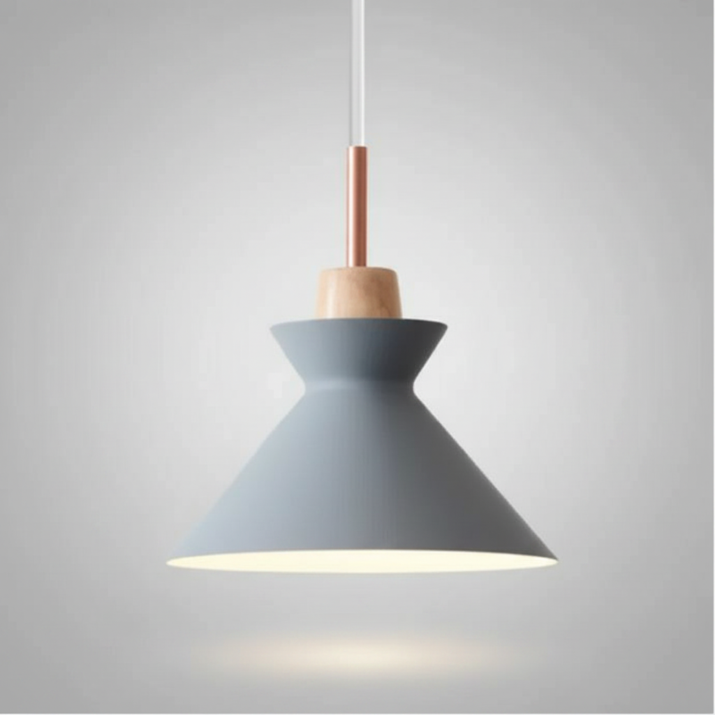 Suspension Bois et Métal — photo produit fond gris