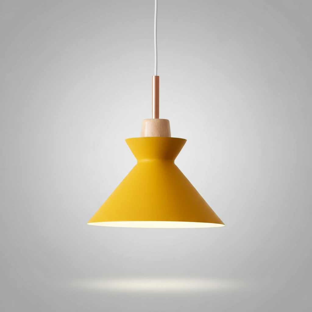 Suspension Bois et Métal — photo produit fond gris