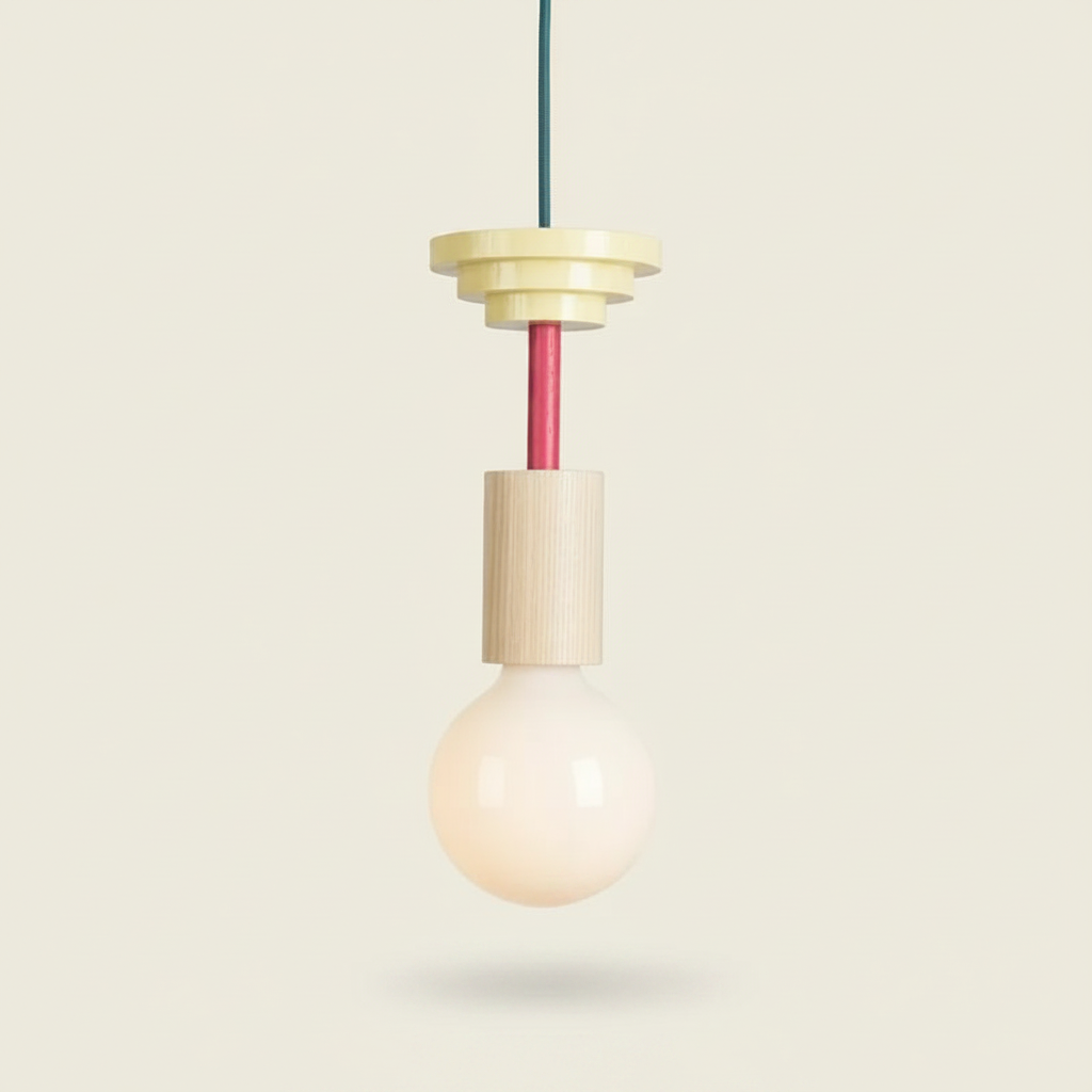Suspension Bois Nordique — photo produit fond gris