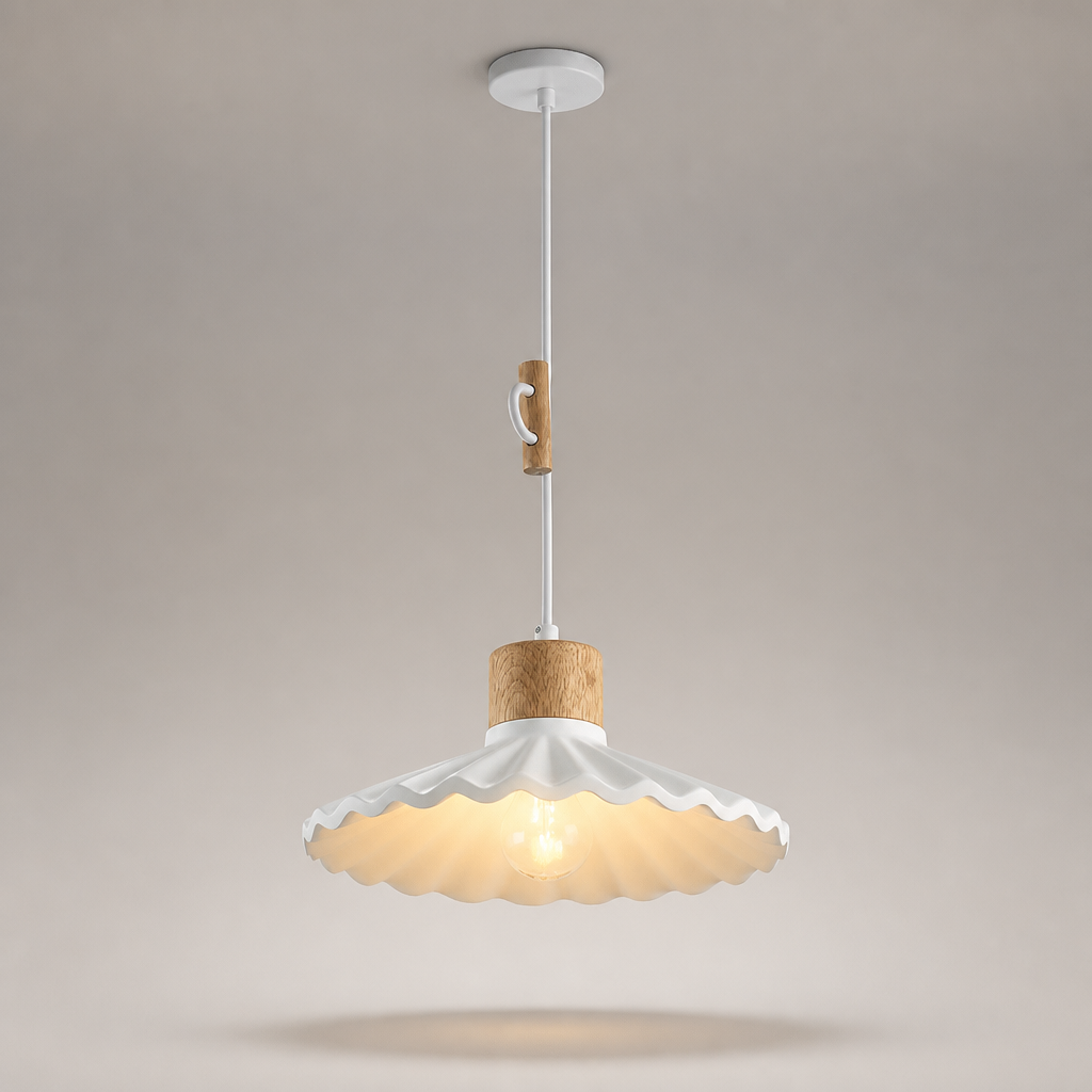 Suspension Ciment Nordic Design Blanc — photo produit fond gris
