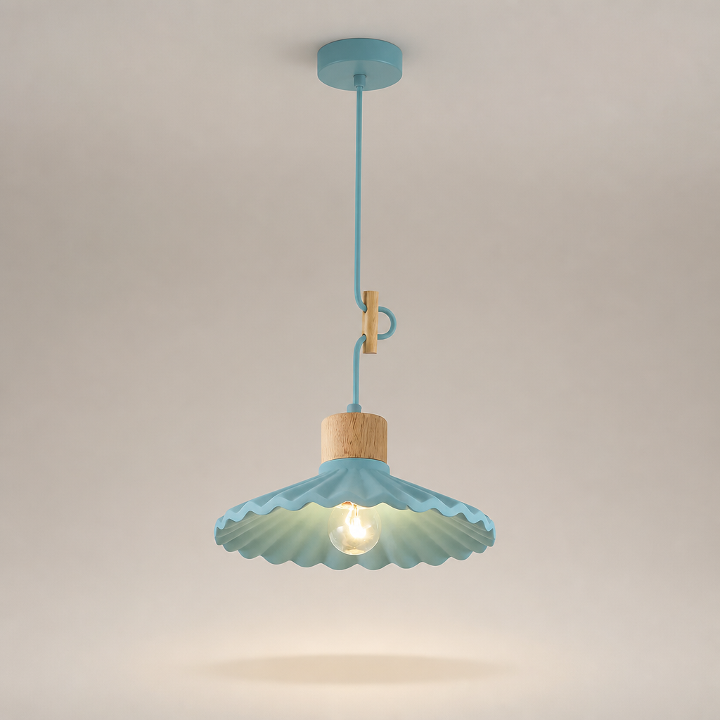 Suspension Ciment Nordic Design Bleu — photo produit fond gris