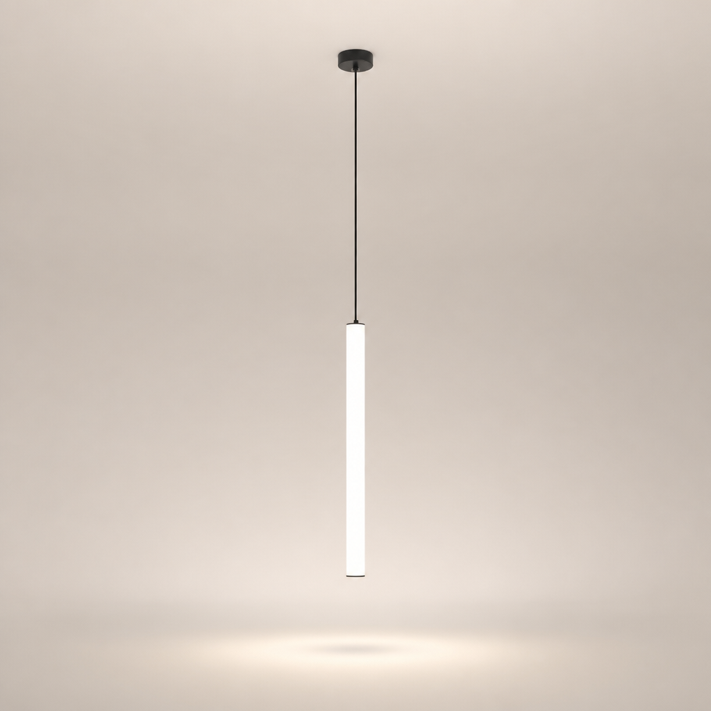 Suspension Cylindre LED Minimaliste — photo produit fond gris