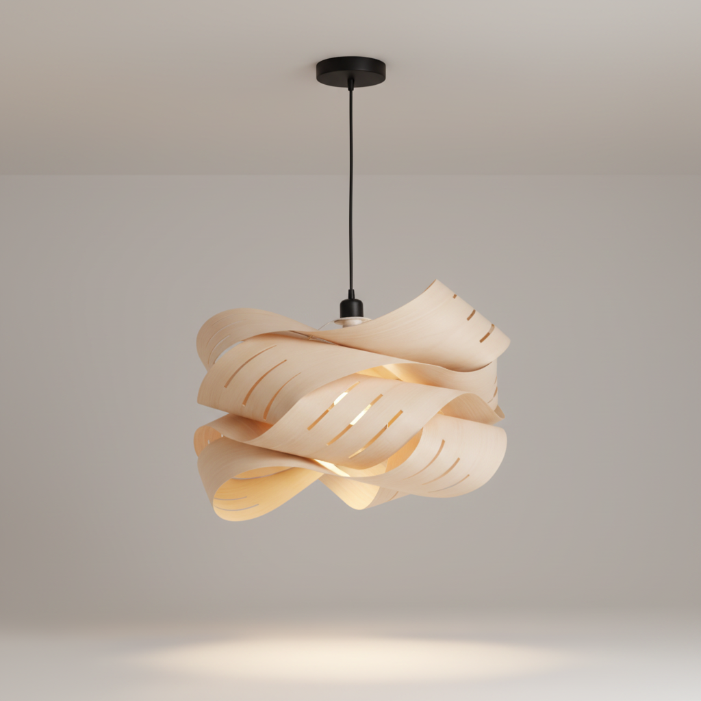 Suspension Design en Bois 60cm — photo produit fond gris