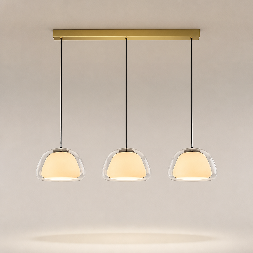 Suspension Double Verre Scandinave Transparent 3 — photo produit fond gris
