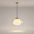 Suspension Double Verre Scandinave Transparent — photo produit fond gris