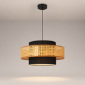 Suspension en Rotin Noir — photo produit fond gris
