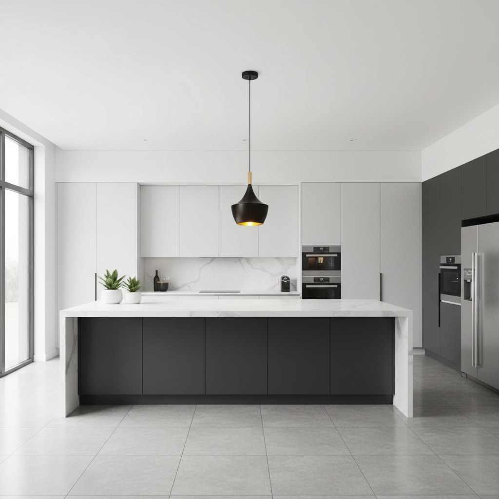 Suspension Fer Géométrique Noir C — mise en situation cuisine