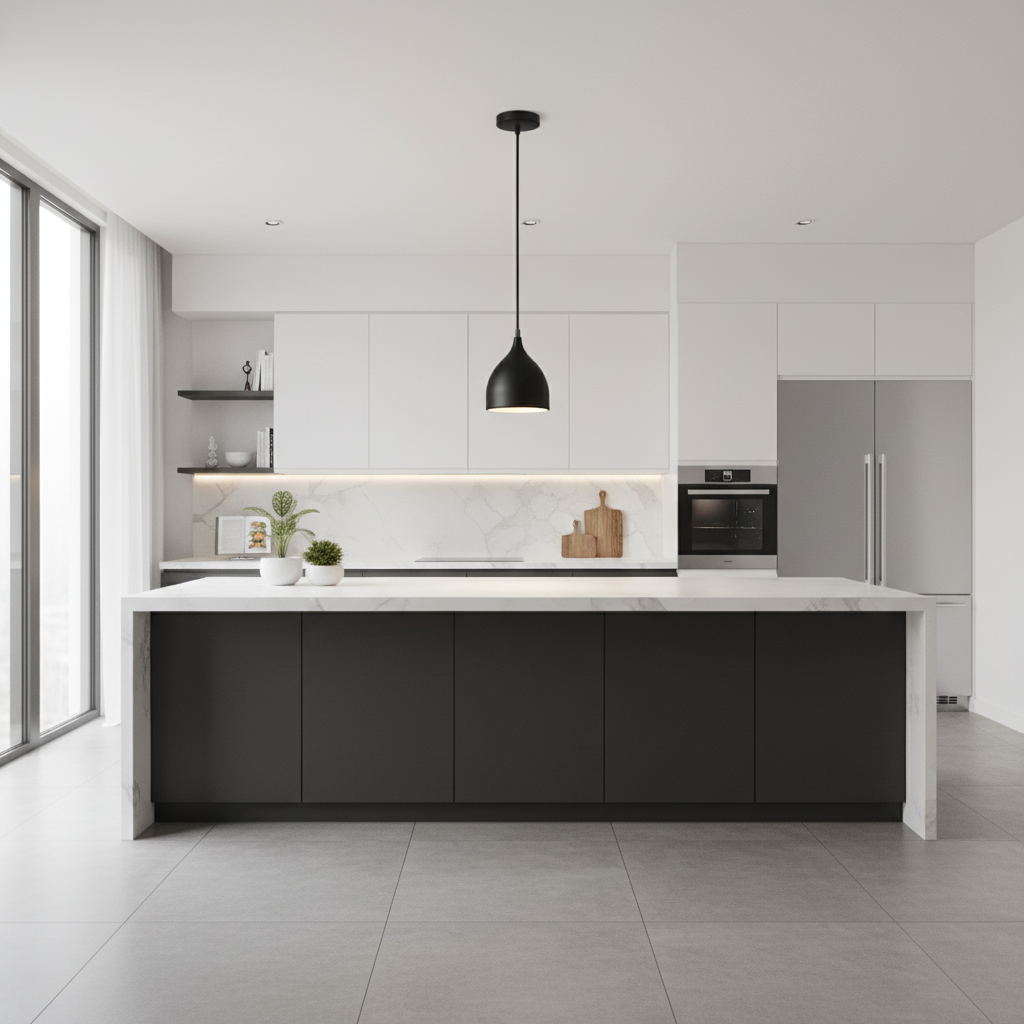 Suspension Fer Géométrique Noir D — mise en situation cuisine