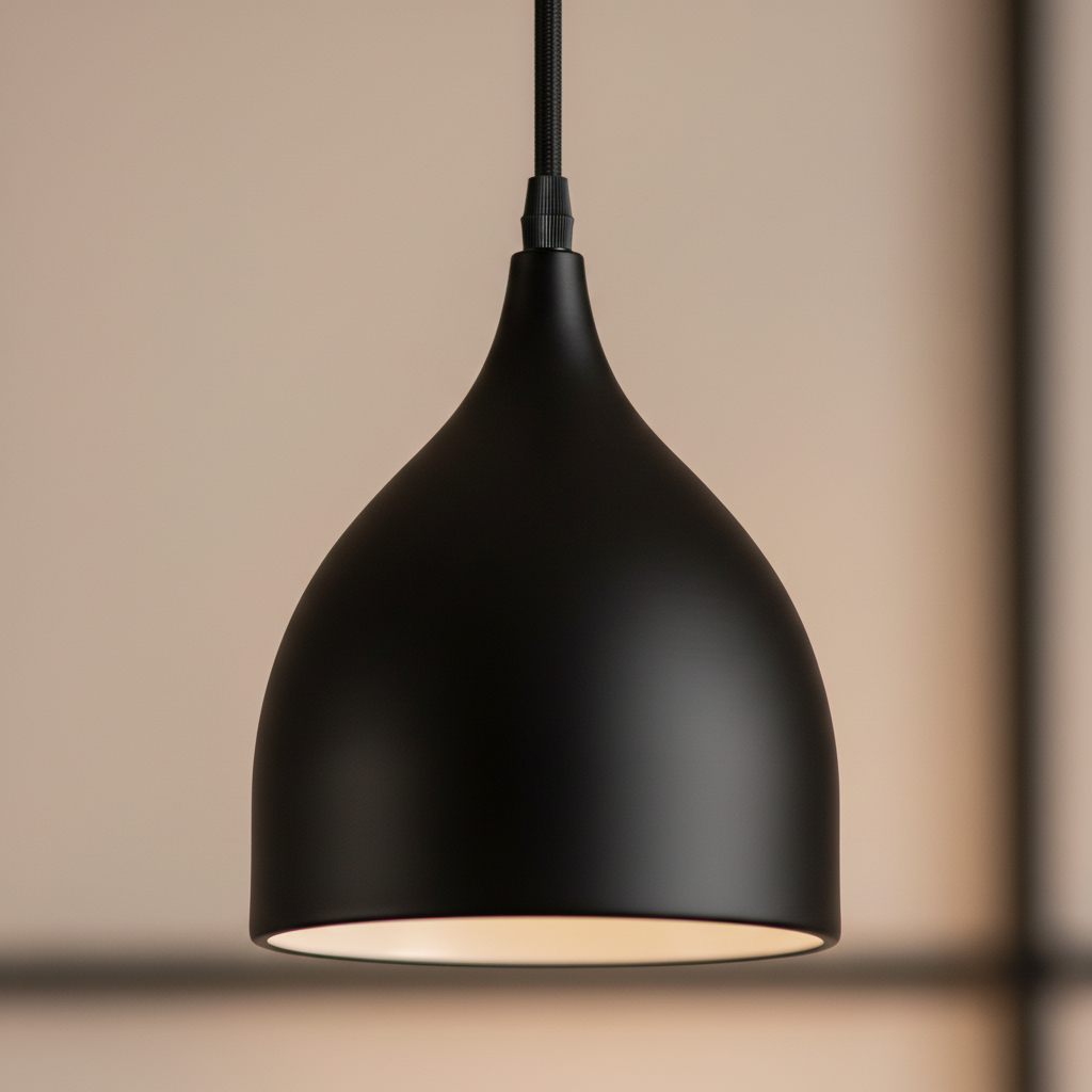 Suspension Fer Géométrique Noir D — gros plan détail matière et finition