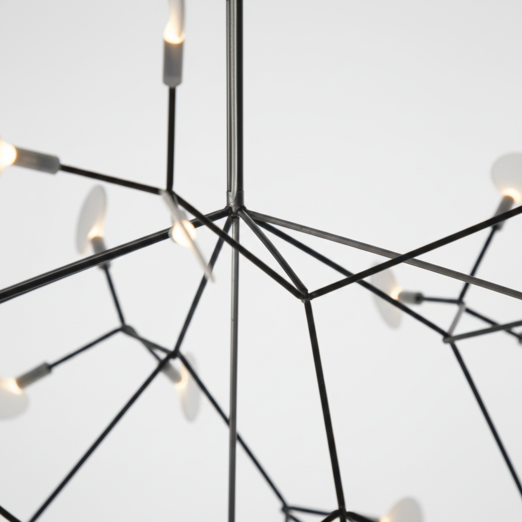 Suspension Firefly LED Branches Noir — gros plan détail matière et finition