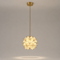 Suspension Fleur Verre Cuivre Artisanale Blanc — photo produit fond gris