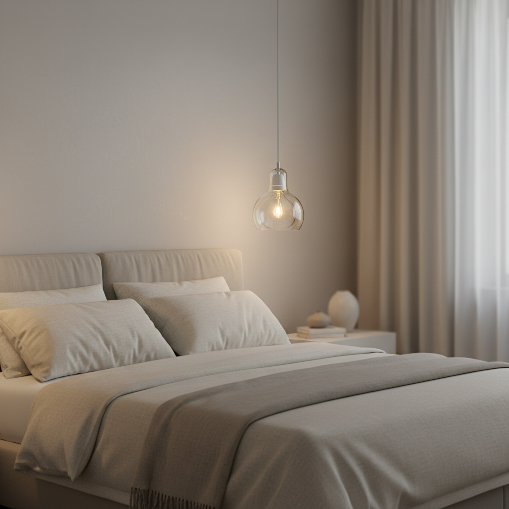 Suspension Globe Rétro — mise en situation chambre