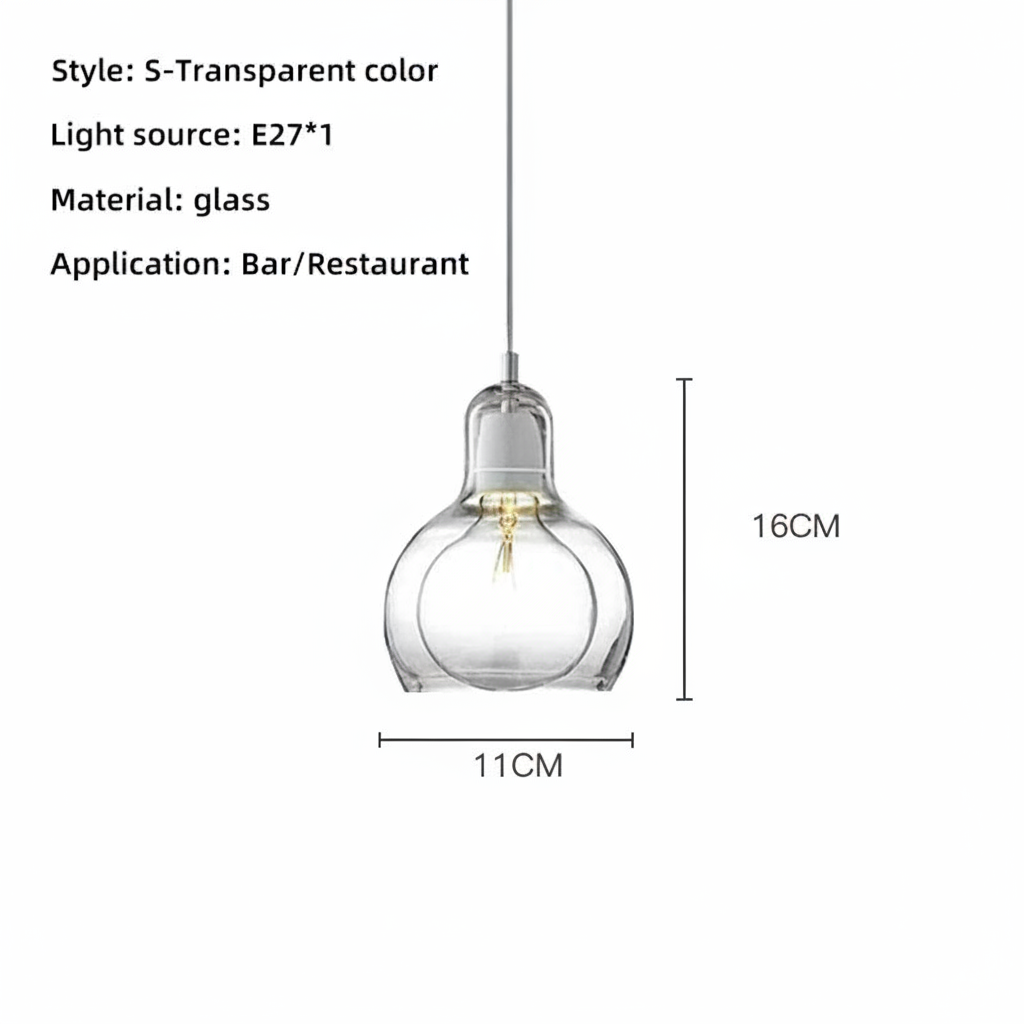 Suspension Globe Rétro — dimensions 16 cm × 11 cm