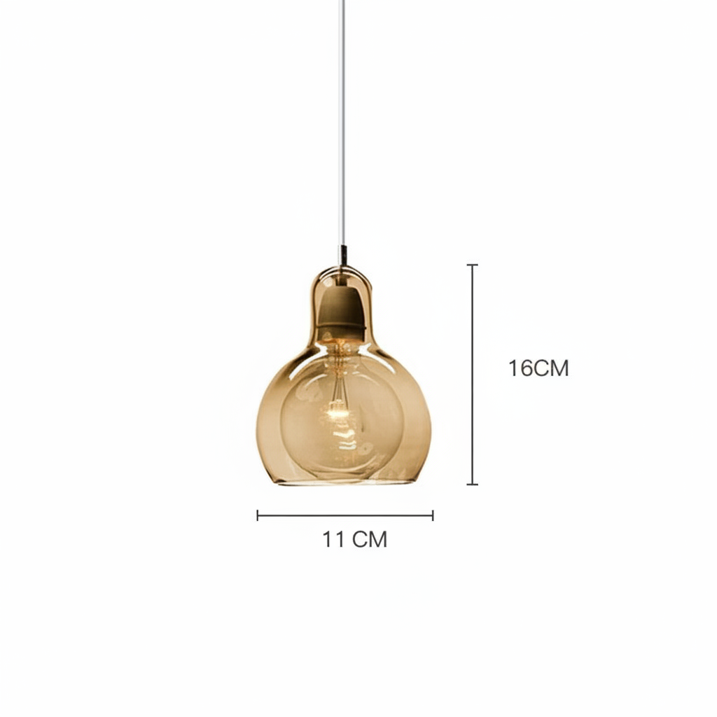 Suspension Globe Rétro — dimensions 16 cm × 11 cm