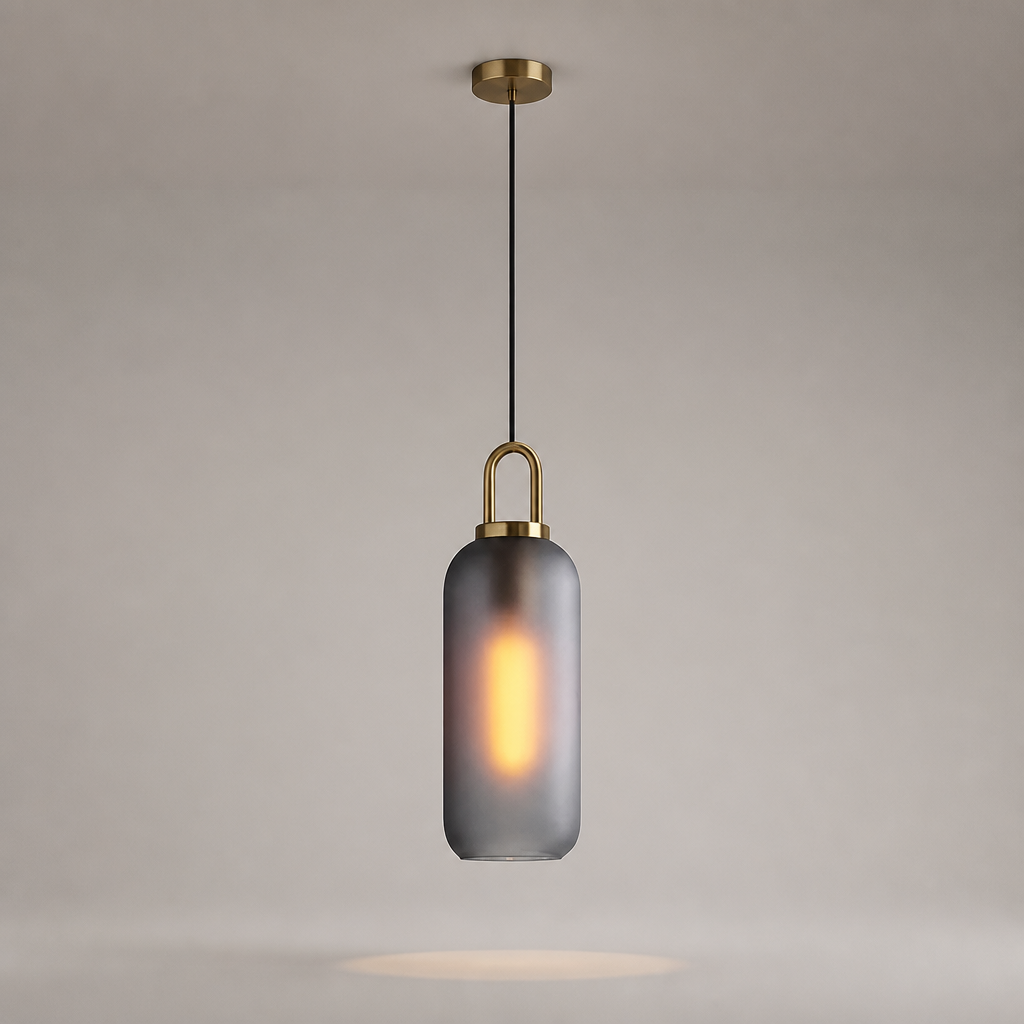 Suspension Globe Verre Nordique 13cm Gris Fumé — photo produit fond gris
