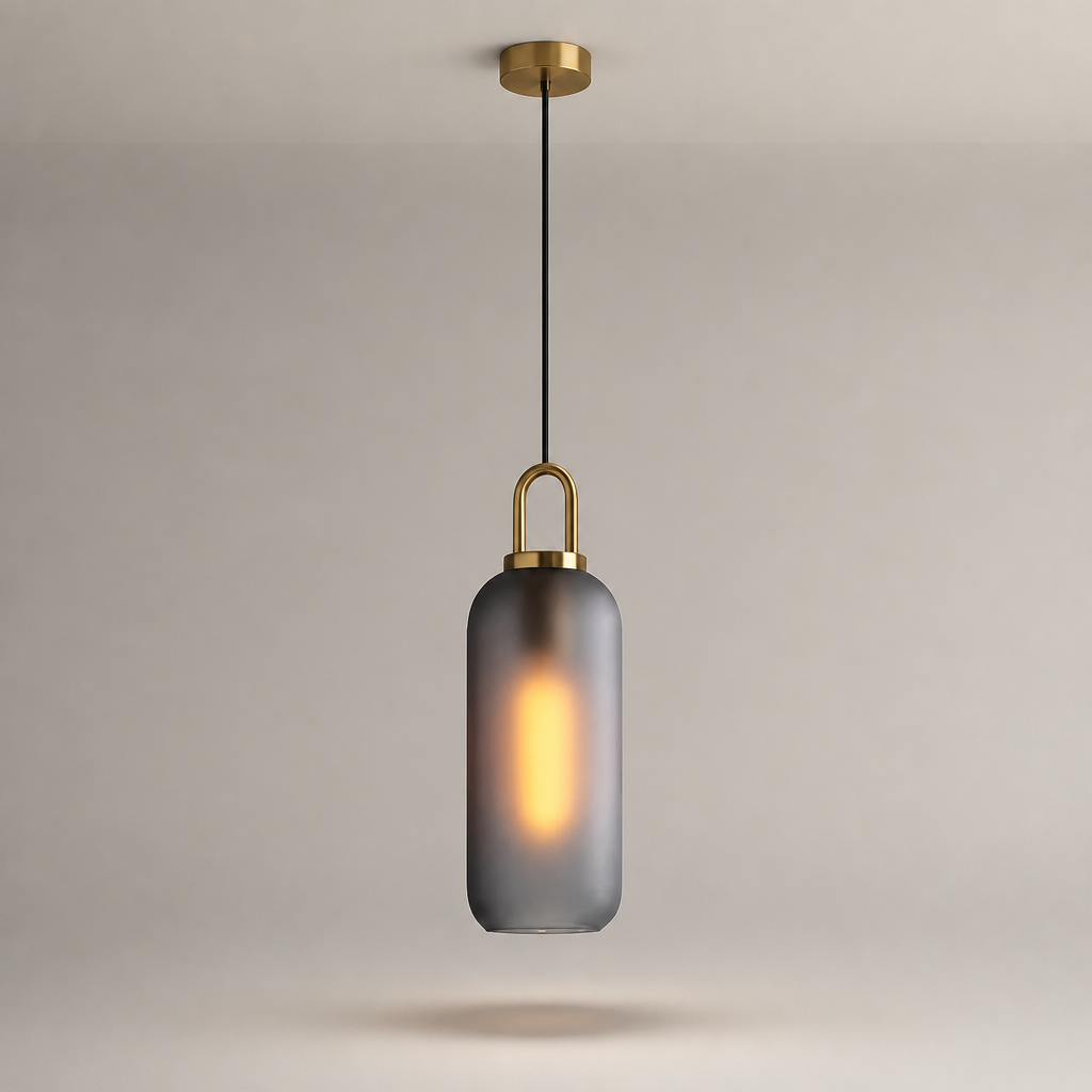 Suspension Globe Verre Nordique 13cm Gris Fumé — photo produit fond gris