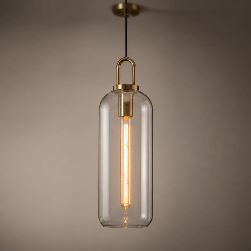 Suspension Globe Verre Nordique 15cm Transparent — gros plan détail matière et finition
