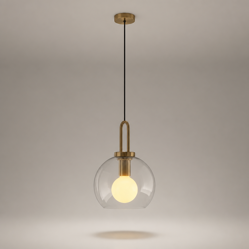 Suspension Globe Verre Nordique 20cm Transparent — photo produit fond gris