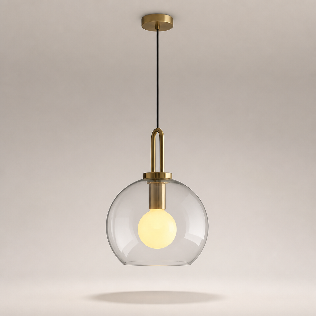 Suspension Globe Verre Nordique 25cm Transparent — photo produit fond gris
