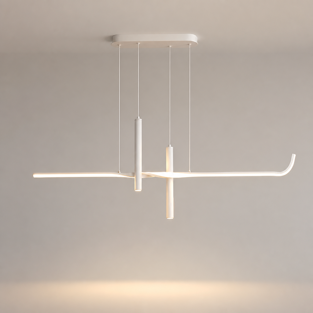 Suspension Linéaire LED 3 Spots Blanc 100cm — photo produit fond gris