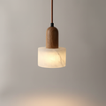 Suspension Marbre et Bois Wabi-Sabi Bois — gros plan détail matière et finition