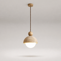 Suspension Pierre Travertin Design A — photo produit fond gris