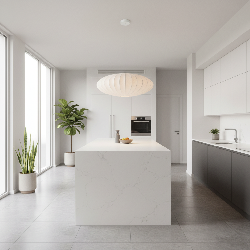 Suspension Tissu Soie — mise en situation cuisine