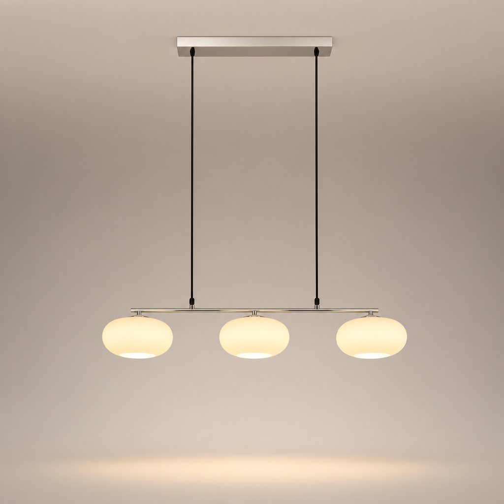 Suspension Triple Verre Persimmon Chrome — photo produit fond gris