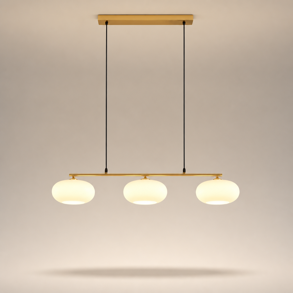 Suspension Triple Verre Persimmon Or — photo produit fond gris