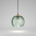 Suspension Verre Art Déco Vert — photo produit fond gris
