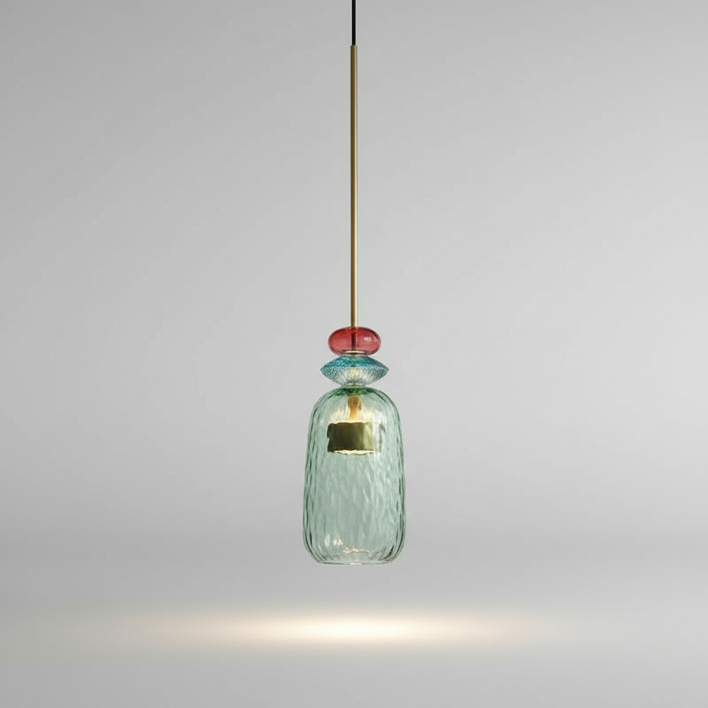 Suspension Verre Candy Vert — photo produit fond gris
