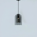 Suspension Verre Cloche – Gris Fumé ou Ambre Gris — photo produit fond gris