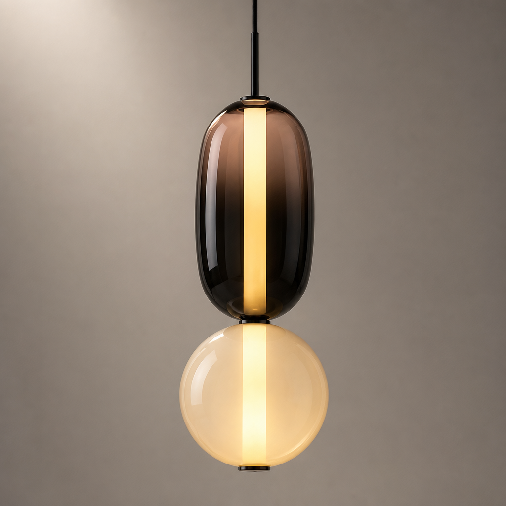 Suspension Verre Design Nordique Style 1 — gros plan détail matière et finition