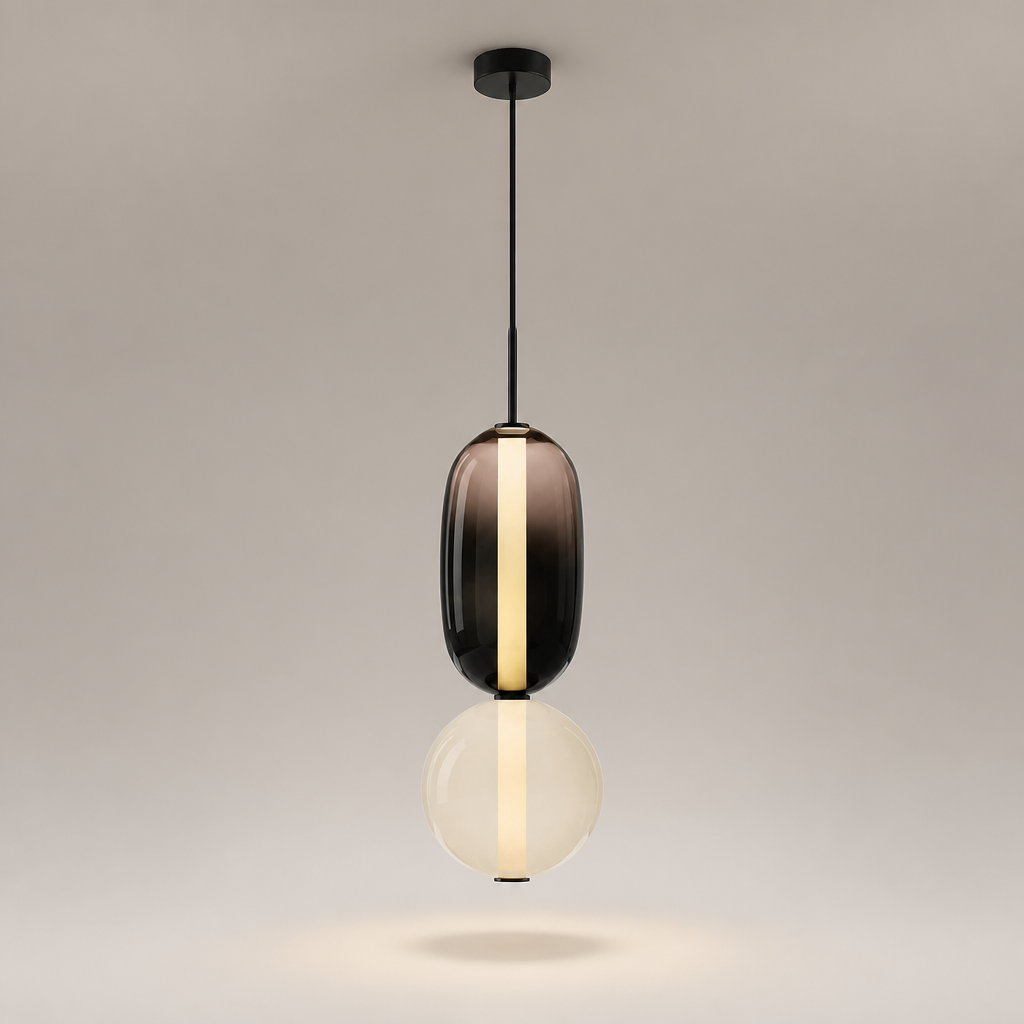 Suspension Verre Design Nordique Style 1 — photo produit fond gris